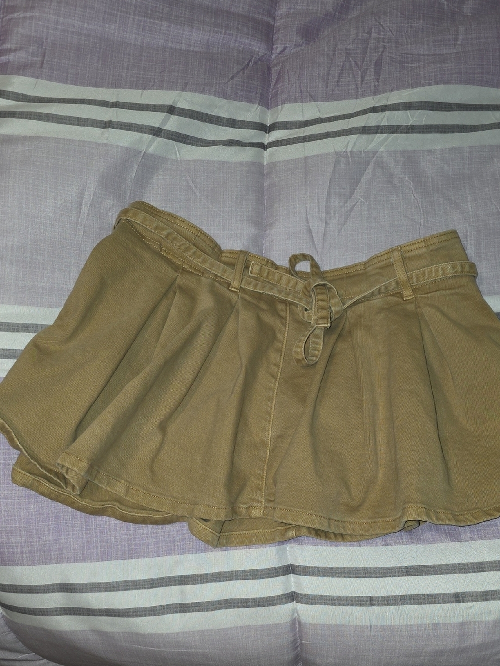 American Eagle Outfitters Tan Mini Skort with Tie Waist